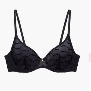 Savage X Fenty Flocked Logo Unlined Bra Size 38 DDD